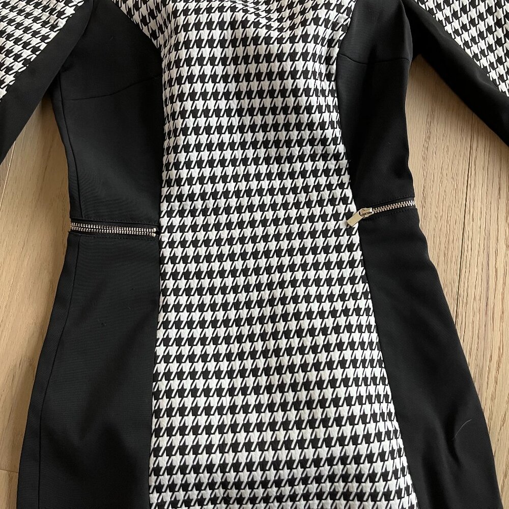 H&M HM Dress Sheath Bodycon Dress Houndstooth Pattern - Picture 2 of 5